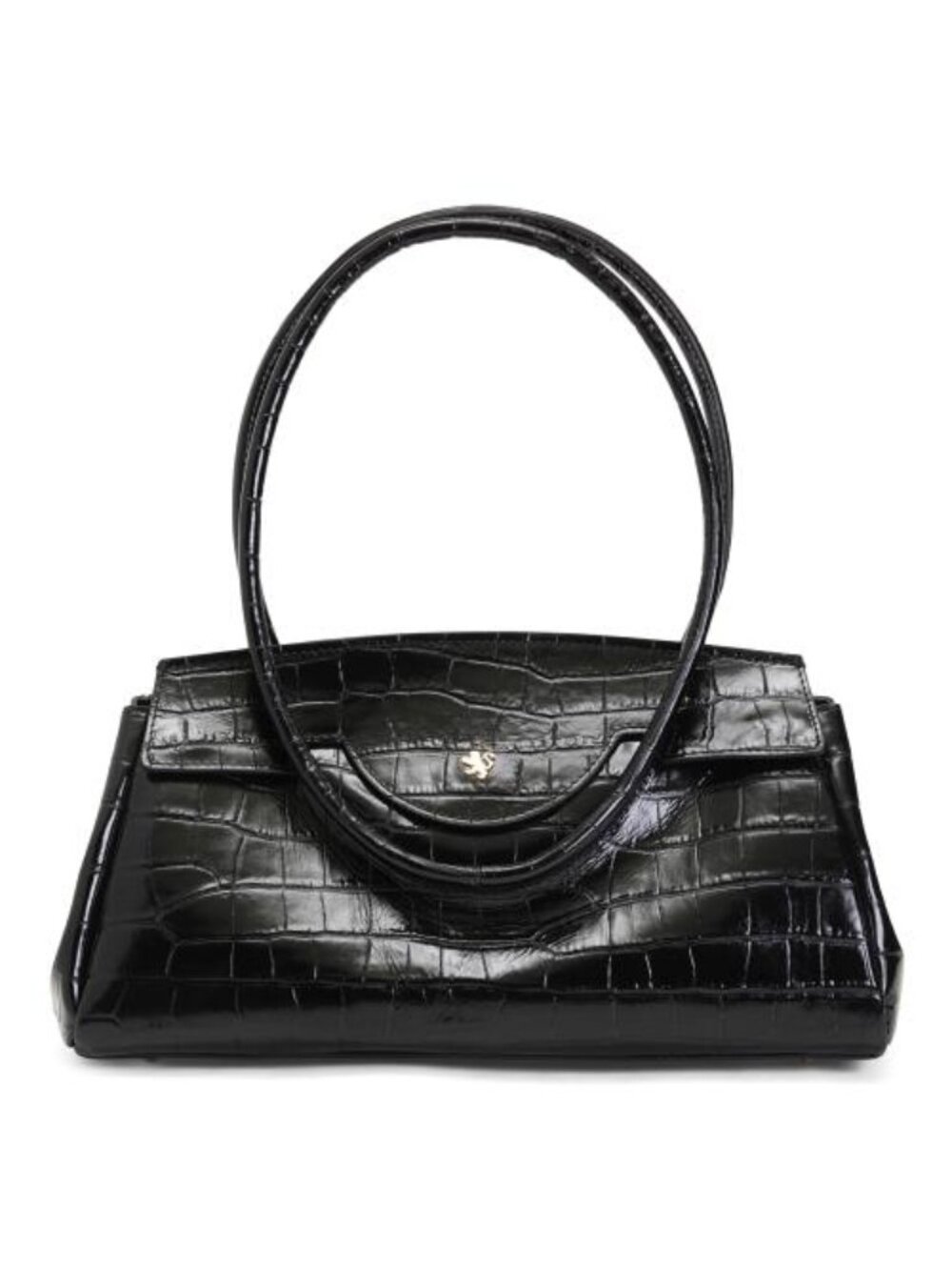 PRATESI Made In Italy Leather Front U Flap East West Shoulder Bag